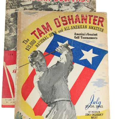 Vintage golf magazine cover featuring a golfer with a patriotic design