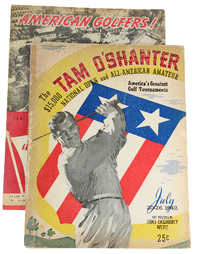 Vintage golf magazine cover featuring a golfer with a patriotic design