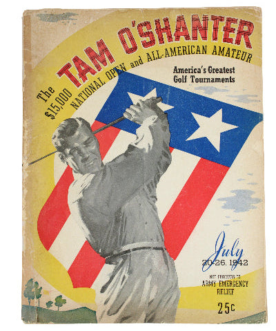 Vintage book cover featuring a graphic of a boxer and American flag, with text about 'Tam O'Shanter' boxing tournament.