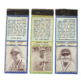 3 Vintage 1937 Diamond Match Co. Baseball Covers - Dizzy Dean, Gabby Hartnett & Clyde Shoun