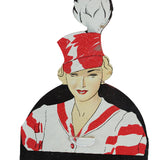 1930's Dentyne Majorette Metal Die-Cut Countertop Display