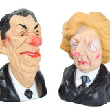 1984 Ronald Reagan & Margaret Thatcher Rubber Platform Head Dolls