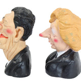 1984 Ronald Reagan & Margaret Thatcher Rubber Platform Head Dolls