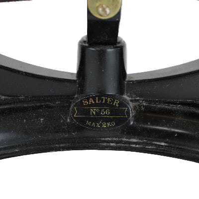 Black metal scale with 'Salter' branding on a white background