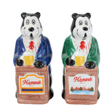 2 Sets Of Vintage Hamm's Beer Ceramic Salt & Pepper Shakers