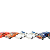 Collection of toy cars on a white background