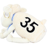 White plush toy with number 35 on a white background