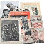 Collection of vintage Amos 'n' Andy promotional posters on a white background