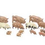 Lot of Vintage Metal Animal Figures - 10 Hogs, Pigs & Piglets & 3 Dogs