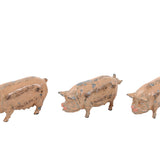 Lot of Vintage Metal Animal Figures - 10 Hogs, Pigs & Piglets & 3 Dogs