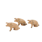 Lot of Vintage Metal Animal Figures - 10 Hogs, Pigs & Piglets & 3 Dogs