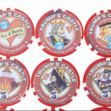 20 - 1996 Trump Castle Casino (Atlantic City) Royal Flush Series $5 Casino Chips