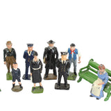 10 - Britain Manufactured Lead Civilian Painted Figures & Park Bench