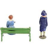 10 - Britain Manufactured Lead Civilian Painted Figures & Park Bench
