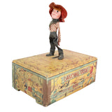 1950's Mattel Dancing Dude Cowboy Musical Hand Crank Box