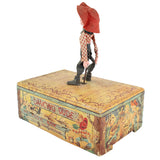 1950's Mattel Dancing Dude Cowboy Musical Hand Crank Box