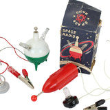 2 - Space Theme 1950's Crystal Radios- Red Hearever Rocket Radio & Satellite Space Radio