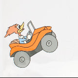 3 Stamped Walter Lantz Woody Woodpecker Production Cels & 4 Stamped Walter Lantz Pencil Drawings