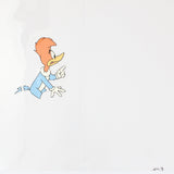 3 Stamped Walter Lantz Woody Woodpecker Production Cels & 4 Stamped Walter Lantz Pencil Drawings