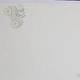 3 Stamped Walter Lantz Woody Woodpecker Production Cels & 4 Stamped Walter Lantz Pencil Drawings