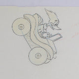 3 Stamped Walter Lantz Woody Woodpecker Production Cels & 4 Stamped Walter Lantz Pencil Drawings
