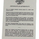 3 Stamped Walter Lantz Woody Woodpecker Production Cels & 4 Stamped Walter Lantz Pencil Drawings