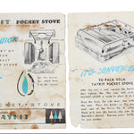 Two pages from a Taykit pocket stove manual on a white background