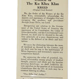 Antique Original Ku Klux Klan Pamphlets as Shown in The National Museum of African American History & Culture