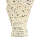 Antique Original Ku Klux Klan Pamphlets as Shown in The National Museum of African American History & Culture