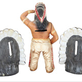 Cast Iron Indian Chief Still Coin Bank & @Ceramic (Japan) Indian Chief Head Still Banks