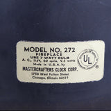 Early 1950's Mastercrafters Bakelite Fireplace Motion Electric Clock #272
