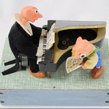Unique Reuge Music Box with Wooden Grand Piano, Cartoon Pianist & Singer