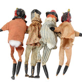 Antique Set of 8 Punch & Judy Wooden Hand Puppet Dolls with Arms & Legs