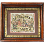 Framed vintage sign for Pocahontas Manufacturing Co on a white background