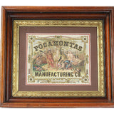 Framed vintage sign for Pocahontas Manufacturing Co on a white background