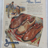 Early 1940's Jarman Shoes "Moc-Sans" Indian Chief Store Display & Store Poster