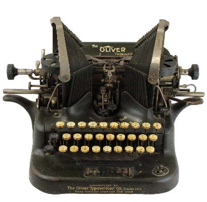 Vintage Oliver typewriter on a white background