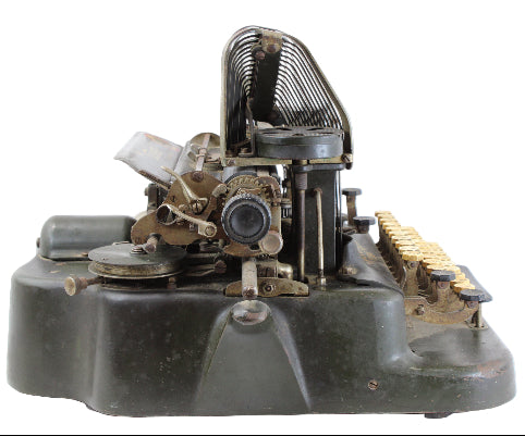 Vintage typewriter on a white background