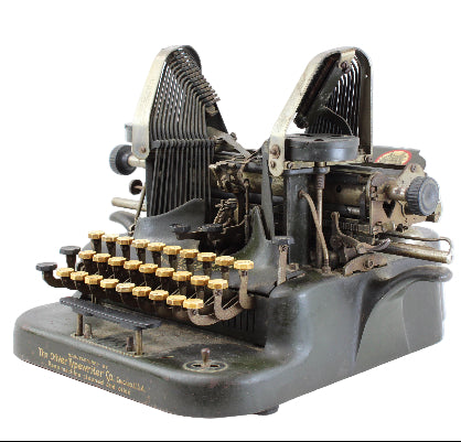 Vintage typewriter on a white background