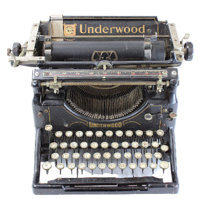 Vintage Underwood typewriter on a white background