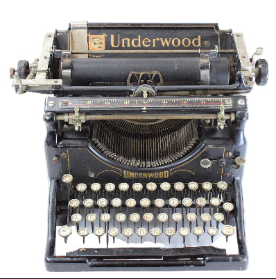 Vintage Underwood typewriter on a white background
