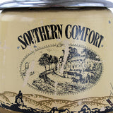 Canister labeled 'Southern Comfort' with black graphics on a beige background