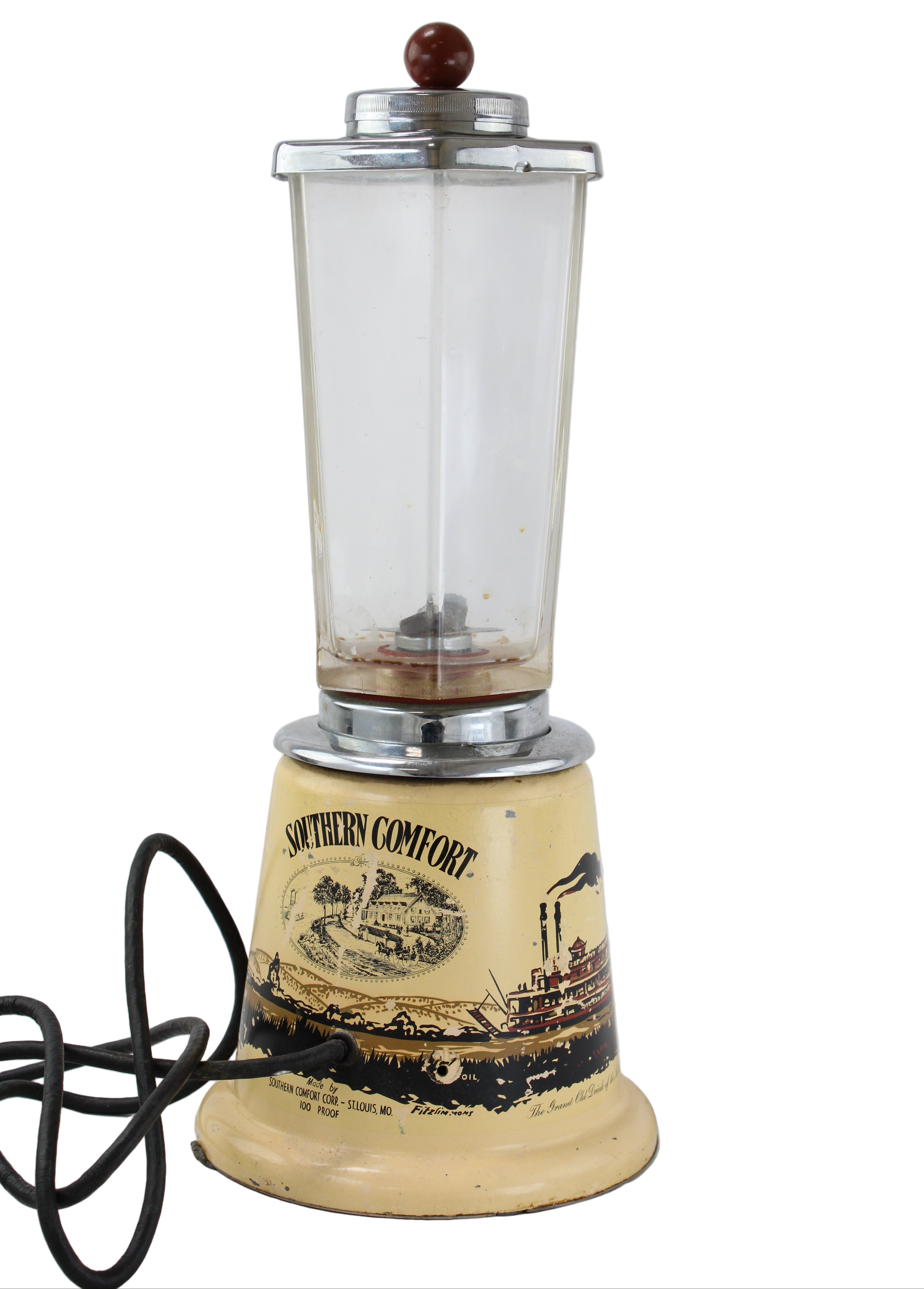 Vintage-style lamp with a rustic design on a white background