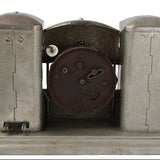 1908 Silver Plated Darche Flash Light Alarm Clock with Coin Bank & Ringer Bell