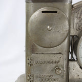 1908 Silver Plated Darche Flash Light Alarm Clock with Coin Bank & Ringer Bell