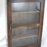 Antique Wood & Glass 4-Level Wall Display Cabinet