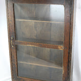 Antique Wood & Glass 4-Level Wall Display Cabinet