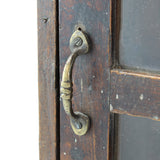 Antique Wood & Glass 4-Level Wall Display Cabinet
