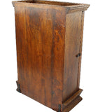 Antique Scrolling Wood & Glass Hinge Front 4-Level Wall Display Cabinet