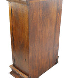 Antique Scrolling Wood & Glass Hinge Front 4-Level Wall Display Cabinet